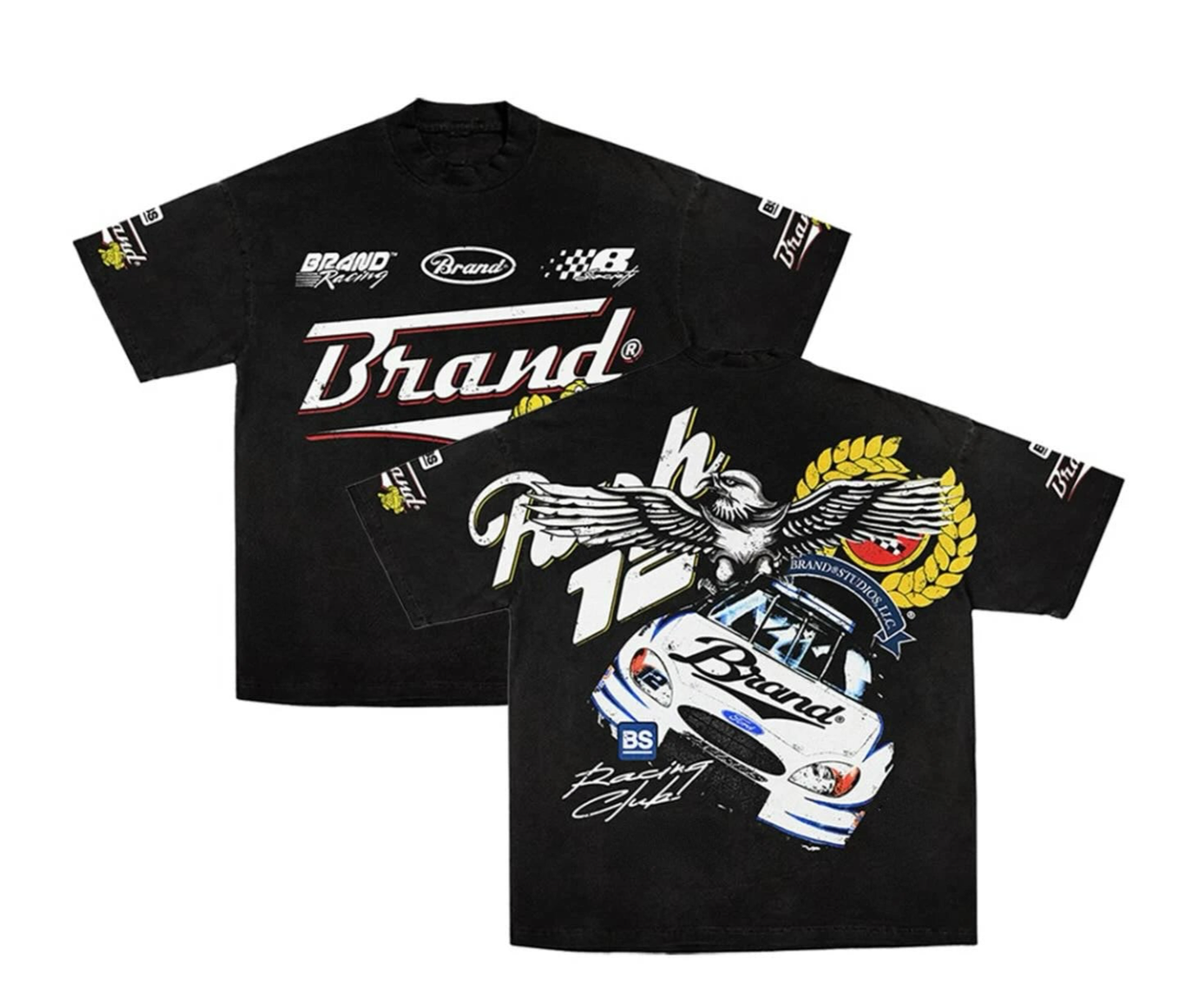 Tshirt Brand Black Racing